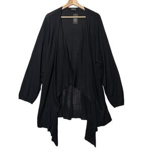 Torrid Open‑Front Cardigan Asymmetrical Long Sleeve Size 6 = 6X Black Office